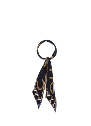 Main View - Click To Enlarge - ROCKINS - 'Horseshoe' print super skinny silk scarf