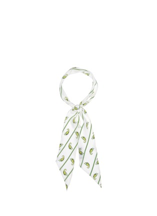 Main View - Click To Enlarge - ROCKINS - 'Lemon Paisley' stripe print super skinny silk scarf