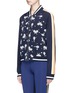 Front View - Click To Enlarge - THE UPSIDE - 'Tennis Star' logo embroidered bomber jacket
