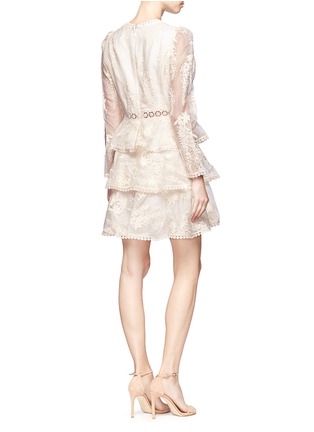 Figure View - Click To Enlarge - ZIMMERMANN - 'Maples' embroidered tiered silk organza dress