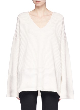 Main View - Click To Enlarge - ZIMMERMANN - 'Maples' oversized wool-cashmere rib knit sweater