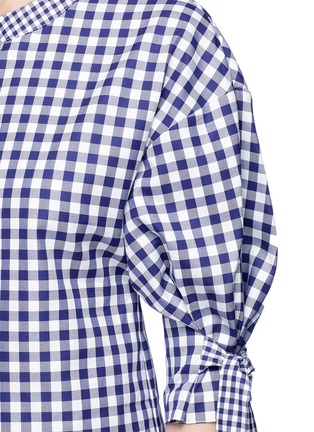 Detail View - Click To Enlarge - ROSETTA GETTY - Tie sleeve gingham check shirting top
