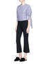 Figure View - Click To Enlarge - ROSETTA GETTY - Tie sleeve gingham check shirting top