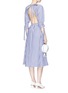 Figure View - Click To Enlarge - ROSETTA GETTY - Tie sleeve open back gingham check shirting dress