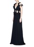 Figure View - Click To Enlarge - ROSETTA GETTY - Cold shoulder cutout waist crepe gown