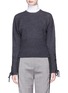 Main View - Click To Enlarge - NEIL BARRETT - Lace-up detail cropped wool sweater