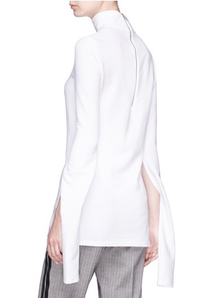 Back View - Click To Enlarge - NEIL BARRETT - Cutout sleeve crepe top