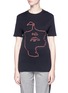 Main View - Click To Enlarge - NEIL BARRETT - Abstract face embroidered T-shirt