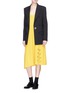 Figure View - Click To Enlarge - NEIL BARRETT - Lace-up detail V-neck wool knit dress