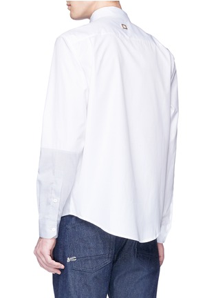 Back View - Click To Enlarge - WOOYOUNGMI - Logo embroidered patchwork shirt