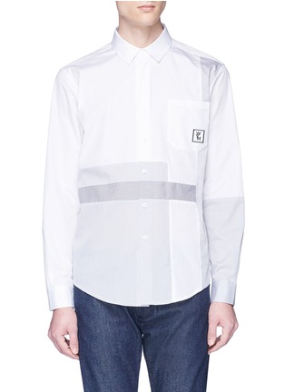 Main View - Click To Enlarge - WOOYOUNGMI - Logo embroidered patchwork shirt