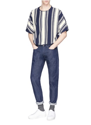 Figure View - Click To Enlarge - WOOYOUNGMI - High-low stripe T-shirt