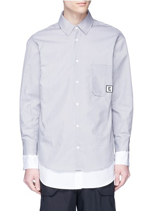 Main View - Click To Enlarge - WOOYOUNGMI - Reversible layered stripe shirt