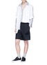 Figure View - Click To Enlarge - WOOYOUNGMI - Reversible layered stripe shirt