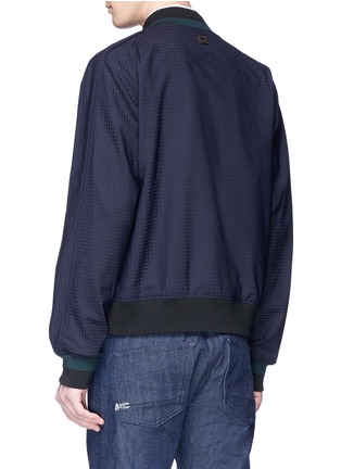 Back View - Click To Enlarge - WOOYOUNGMI - Paisley embroidered check bomber jacket
