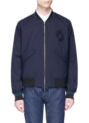 Main View - Click To Enlarge - WOOYOUNGMI - Paisley embroidered check bomber jacket
