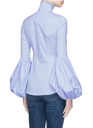 Back View - Click To Enlarge - CAROLINE CONSTAS - 'Jacqueline' ruffle turtleneck bell sleeve stripe shirt
