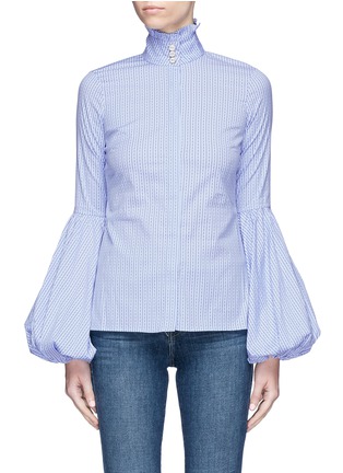Main View - Click To Enlarge - CAROLINE CONSTAS - 'Jacqueline' ruffle turtleneck bell sleeve stripe shirt