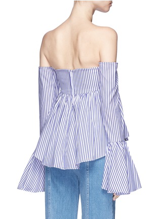 Back View - Click To Enlarge - CAROLINE CONSTAS - 'Max' stripe poplin off-shoulder bustier top