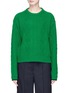Main View - Click To Enlarge - SHORT SENTENCE - Zip outseam bobble cable knit sweater