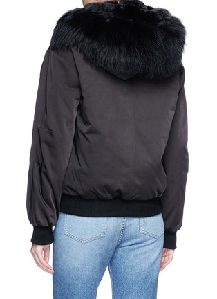 Figure View - Click To Enlarge - 72348 - 'Mickey' raccoon fur hooded liner satin bomber jacket