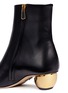Detail View - Click To Enlarge - PAUL ANDREW - 'Brancusi' orb heel leather ankle boots