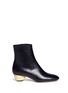 Main View - Click To Enlarge - PAUL ANDREW - 'Brancusi' orb heel leather ankle boots
