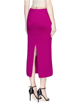Back View - Click To Enlarge - CALVIN KLEIN 205W39NYC - Wool-cashmere rib knit midi pencil skirt