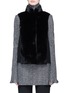 Main View - Click To Enlarge - TOPSHOP - Mink fur panel wool-cashmere melton short gilet