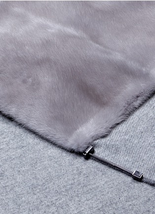 Detail View - Click To Enlarge - INNIU - Mink fur panel wool-cashmere scarf