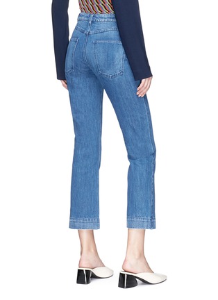 Back View - Click To Enlarge - CO - Cropped letout flared jeans