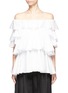Main View - Click To Enlarge - TOME - Tiered ruffle halterneck off-shoulder blouse