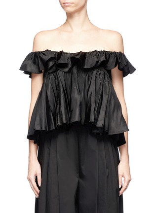 Main View - Click To Enlarge - TOME - Ruffle taffeta twill off-shoulder top