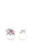 WENDY YUE - Diamond gemstone 18k white gold two ring set