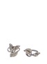Main View - Click To Enlarge - WENDY YUE - Diamond sterling silver butterfly and leaf two ring set