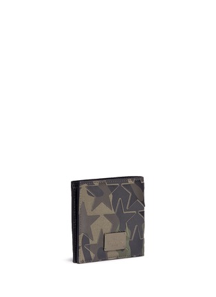 Back View - Click To Enlarge - VALENTINO GARAVANI - 'Camustars' leather patch canvas bifold wallet