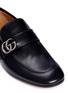 Detail View - Click To Enlarge - GUCCI - GG logo leather loafers