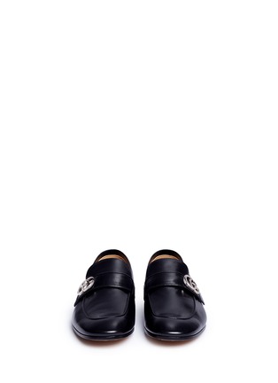 Front View - Click To Enlarge - GUCCI - GG logo leather loafers