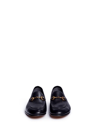 Front View - Click To Enlarge - GUCCI - Horsebit leather step-in loafers