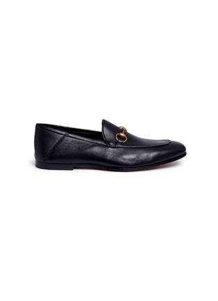 Main View - Click To Enlarge - GUCCI - Horsebit leather step-in loafers