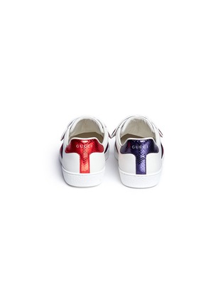 Back View - Click To Enlarge - GUCCI - 'Ace' slogan patch leather sneakers