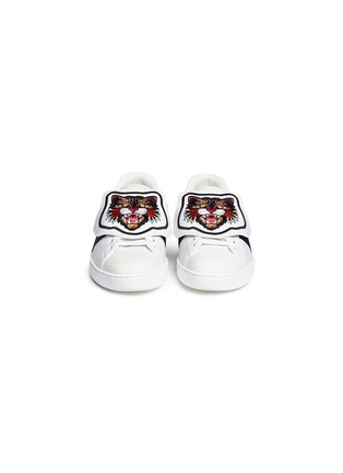 Figure View - Click To Enlarge - GUCCI - 'Ace' Angry Cat patch leather sneakers