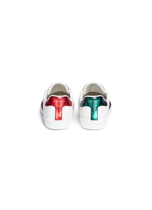 Back View - Click To Enlarge - GUCCI - 'Ace' bee embroidered leather sneakers