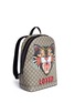 Figure View - Click To Enlarge - GUCCI - 'LOVED' angry cat print GG supreme canvas backpack