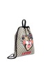 Detail View - Click To Enlarge - GUCCI - 'LOVED' Angry Cat print GG Supreme drawstring backpack