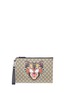 Main View - Click To Enlarge - GUCCI - 'Angry Cat' print GG supreme canvas pouch