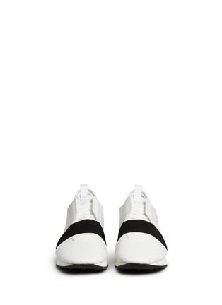 Front View - Click To Enlarge - BALENCIAGA - 'Race Runner' mixed panel sneakers