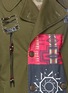 Detail View - Click To Enlarge - KING - Beaded lacing tribal patch belted oversized twill parka