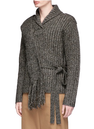 Front View - Click To Enlarge - CRAIG GREEN - Waist tie rib knit sweater