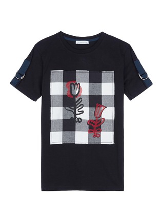 Main View - Click To Enlarge - JW ANDERSON - Graphic print gingham check patch unisex T-shirt